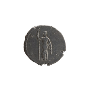 Denarius, posthumous issue for Faustina the Elder (98–141; Roman empress 138–141). Obverse: Bust of