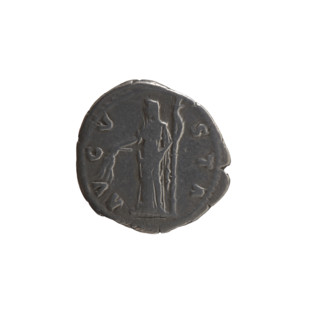 Denarius, posthumous portrait of Faustina the Elder (98–141; Roman empress 138–141); issuer