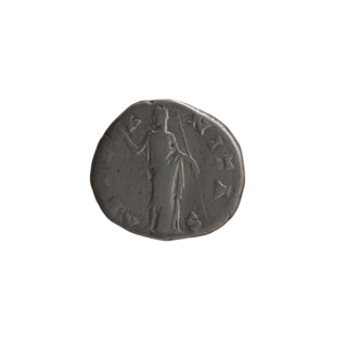 Denarius, posthumous issue for Faustina the Elder (98–141; Roman empress 138–141). Obverse: Bust of