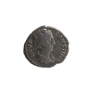 Denarius, posthumous issue for Faustina the Elder (98–141; Roman empress 138–141), struck under