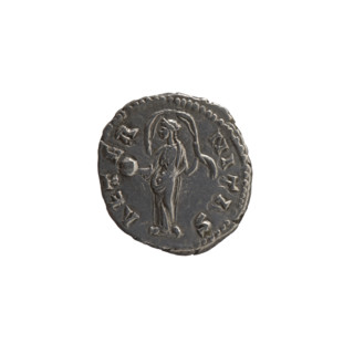 Denarius, posthumous issue for Faustina the Elder (98–141; Roman empress 138–141). Obverse: Bust of