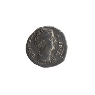 Denarius, posthumous issue for Faustina the Elder (98–141; Roman empress 138–141) under Antoninus
