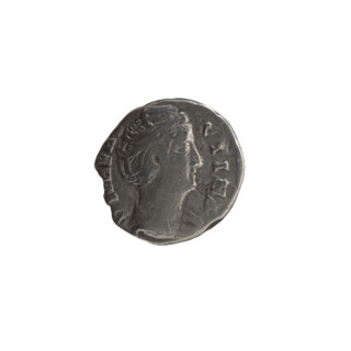 Denarius, posthumous bust of Faustina the Elder (98–141; Roman empress 138–141); issuer: Antoninus