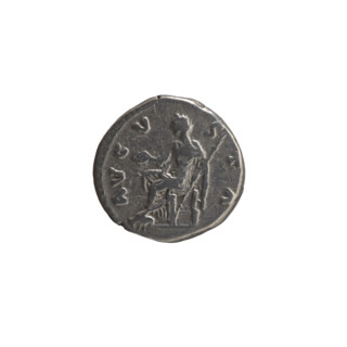 Denarius, posthumous issue for Faustina the Elder (98–141; Roman empress 138–141). Obverse: Bust of