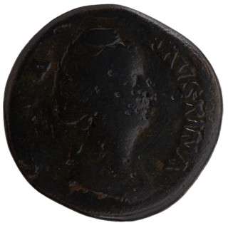 Sestertius, posthumous issue of Faustina the Elder (98–141; Roman empress 138–141), during reign of