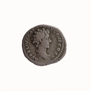 Denarius; obverse: head of Antoninus Pius in a laurel wreath to the right, legend NINVS AVG PI - VS