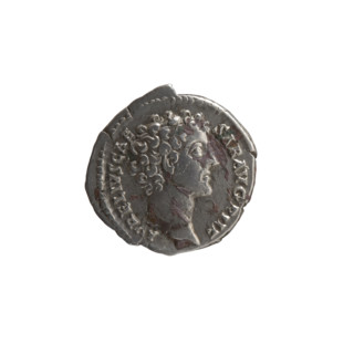 Denarius; obverse: head of young Marcus Aurelius without a cap to the right, inscription 'AVRELIVS