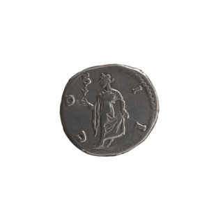 Denarius, Marcus Aurelius (121–180; Roman emperor 161–180), issued ca. 145–147. Obverse: Head of