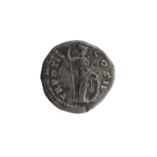 Denarius, ca. 147–148. Obverse: Head of young Marcus Aurelius without a covering, with drapery on