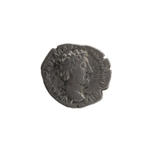Denarius; obverse: Head of young Marcus Aurelius without a cap to the right, inscription 'AVRELIVS