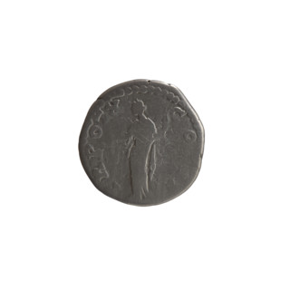 Denarius, Marcus Aurelius (121–180; Roman emperor 161–180), ca. 155–156. Obverse: Head of young