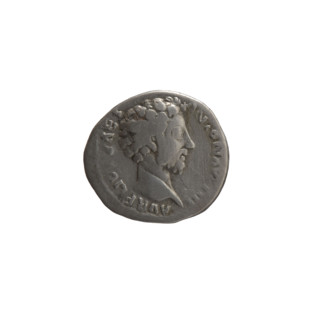 Denarius, ca. 156–157. Obverse: Head of young Marcus Aurelius without a cap to the right,