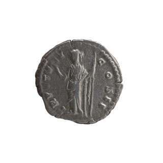 Denarius; obverse: head of Marcus Aurelius without a cap to the right, inscription 'AVRELIVS CAES,