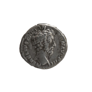 Denarius, ca. 156–157 CE. Obverse: Head of young Marcus Aurelius without a cap facing right;