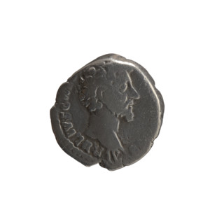 Denarius, Marcus Aurelius (121–180; Roman emperor 161–180), ca. 157–158. Obverse: Head of Marcus