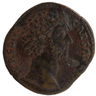 Sestertius, Marcus Aurelius (121–180; Roman emperor 161–180), issued during reign of Antoninus Pius