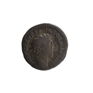 Denarius, Marcus Aurelius (121–180; Roman emperor 161–180) — obverse: head of Marcus Aurelius