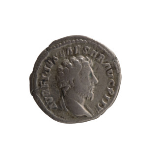 Denarius, Marcus Aurelius (121–180), ca. 161. Obverse: Head of Marcus Aurelius uncovered, with