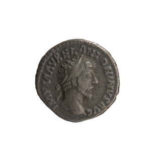 denarius, Marcus Aurelius (121–180; Roman emperor 161–180), issuer; obverse: head of Marcus