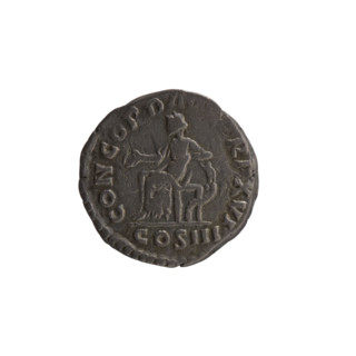 Denarius of Marcus Aurelius (121–180; Roman emperor 161–180). Obverse: Head of Marcus Aurelius