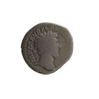 Denarius of Marcus Aurelius (121–180; Roman emperor 161–180), 161–162. Obverse: head of Marcus