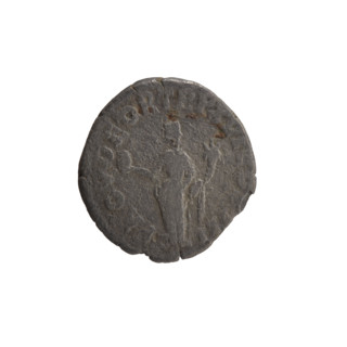 Denarius of Marcus Aurelius (121–180; Roman emperor 161–180). Obverse: Head of Marcus Aurelius with