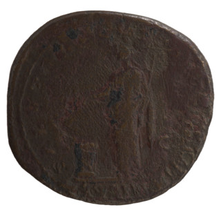 Sestertius of Marcus Aurelius (121–180; Roman emperor 161–180). Obverse: laureate head of Marcus