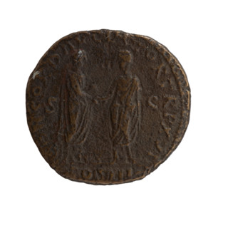 Dupondius, Marcus Aurelius (121–180; Roman emperor 161–180), issuer. Obverse: Head of Marcus