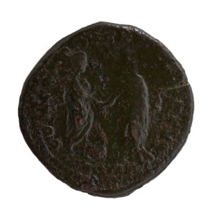 dupondius; issuer: Marcus Aurelius (121–180; Roman emperor 161–180); obverse: head of Marcus