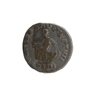 Denarius of Marcus Aurelius (121–180; Roman emperor 161–180). Obverse: Head of Marcus Aurelius
