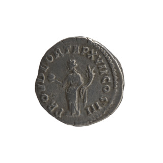 Denarius of Marcus Aurelius (121–180; Roman emperor 161–180). Obverse: Head of Marcus Aurelius with