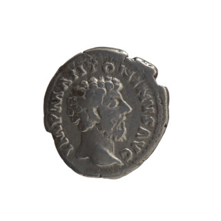 Denarius, Marcus Aurelius (121–180; Roman emperor 161–180), issuer Marcus Aurelius; obverse: head