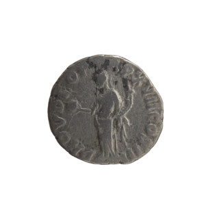 Denarius of Marcus Aurelius (121–180; Roman emperor 161–180), 162–163. Obverse: Head of Marcus
