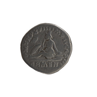 Denarius of Marcus Aurelius (121–180; Roman emperor 161–180). Obverse: Head of Marcus Aurelius with