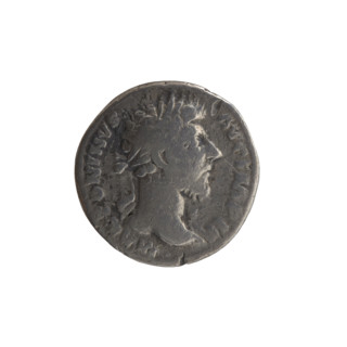 Denarius of Marcus Aurelius (121–180; Roman emperor 161–180), 163–164. Obverse: Head of Marcus