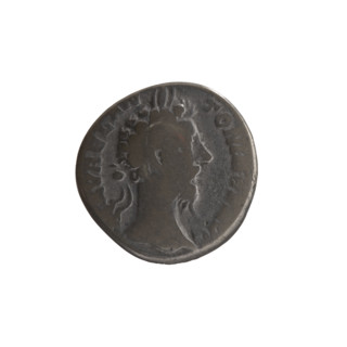 Denarius, Marcus Aurelius (121–180; Roman emperor 161–180), obverse: Head of Marcus Aurelius with