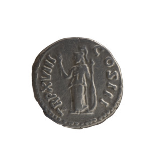 Denarius, Marcus Aurelius (121–180; Roman emperor 161–180), 163–164. Obverse: Bust of Marcus