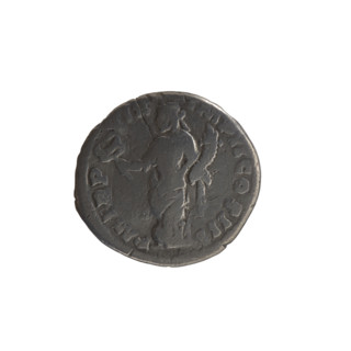 Denarius of Marcus Aurelius (121–180; Roman emperor 161–180), c. 164–165. Obverse: Head of Marcus