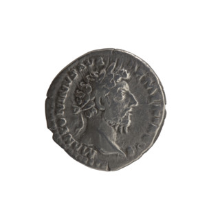 Denarius, Marcus Aurelius (121–180; Roman emperor 161–180), issuer. Obverse: Head of Marcus