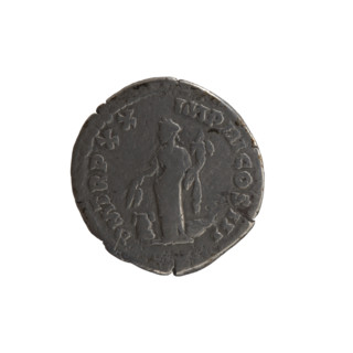 Denarius of Marcus Aurelius (121–180; Roman emperor 161–180), 165–166. Obverse: Head of Marcus