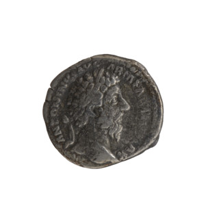 Denarius, Marcus Aurelius (121–180; Roman emperor 161–180), issuer. Obverse: Head of Marcus