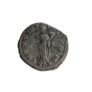 Denarius of Marcus Aurelius (121–180; Roman emperor 161–180). Obverse: Head of Marcus Aurelius in a