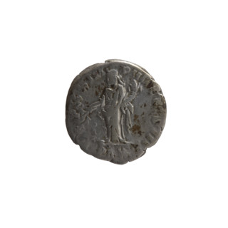 Denarius of Marcus Aurelius (121–180; Roman emperor 161–180). Obverse: head of Marcus Aurelius in a