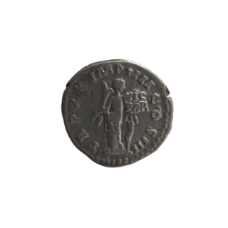 Denarius of Marcus Aurelius (121–180; Roman emperor 161–180). Obverse: Head of Marcus Aurelius with