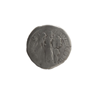 Denarius of Marcus Aurelius (121–180; Roman emperor 161–180). Obverse: Head of Marcus Aurelius in a