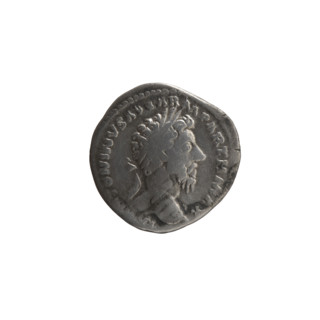 Denarius, Marcus Aurelius (121–180; Roman emperor 161–180), issuer: Marcus Aurelius. Obverse: Head