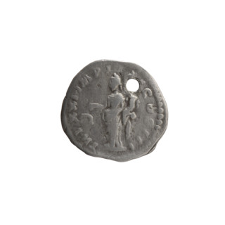 Denarius (with a hole), Marcus Aurelius (121–180; Roman emperor 161–180), issuer Marcus Aurelius;