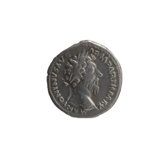 Denarius, Marcus Aurelius (121–180; Roman emperor 161–180), issuer. Obverse: Head of Marcus