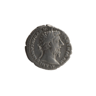 Denarius, Marcus Aurelius (121–180; Roman emperor 161–180), issuer; obverse: head of Marcus