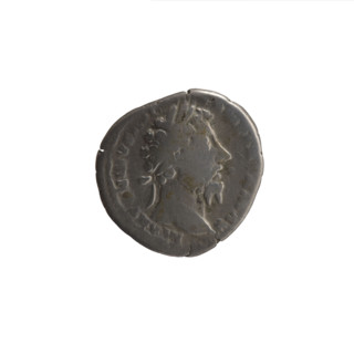 Denarius of Marcus Aurelius (121–180; Roman emperor 161–180), obverse: head of Marcus Aurelius with